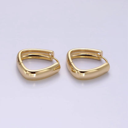 14K Gold Filled 20mm Minimalist Band Triangle Huggie Hoop Earrings | AE901
