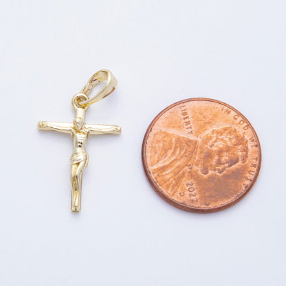 14K Gold Filled 20mm Minimalist Crucifix Religious Cross Pendant | Charms-00152