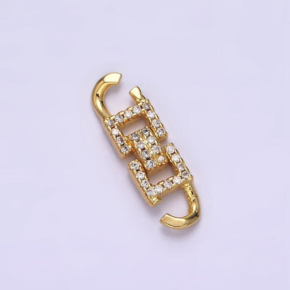 14K Gold Filled 20mm Modern Geometric Square Micro Paved CZ Link Connector | Y-750
