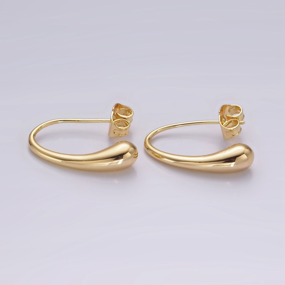 14K Gold Filled 20mm Molten Drop Minimalist French Hook Earrings | AE-966