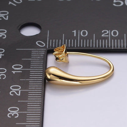 14K Gold Filled 20mm Molten Drop Minimalist French Hook Earrings | AE-966