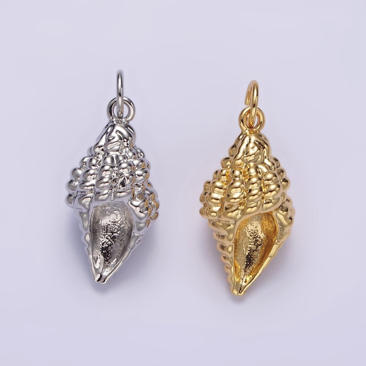 14K Gold Filled 20mm Ocean Clam Sea Shell Add-On Charm in Gold &amp; Silver | N-1083 N-1084