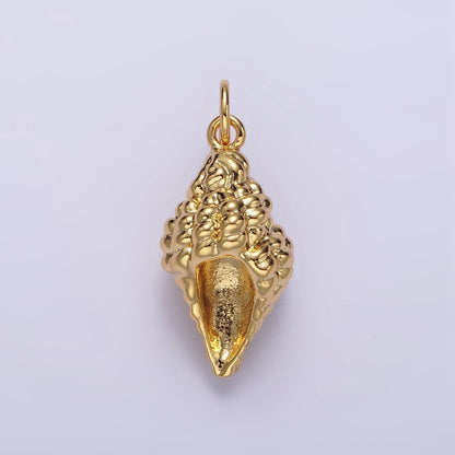 14K Gold Filled 20mm Ocean Clam Sea Shell Add-On Charm in Gold &amp; Silver | N-1083 N-1084