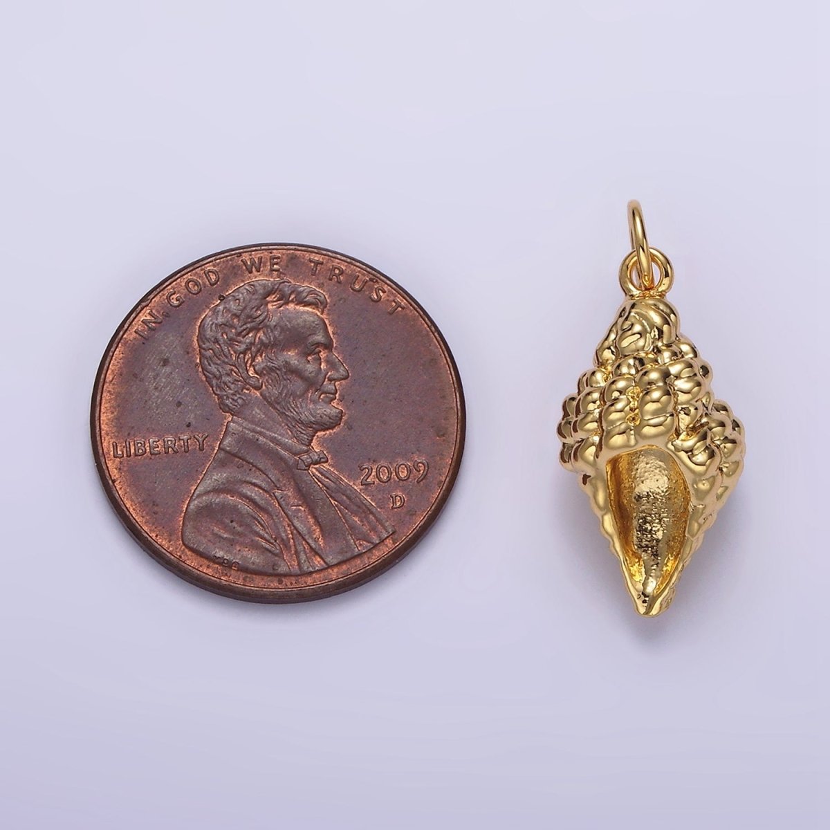 14K Gold Filled 20mm Ocean Clam Sea Shell Add-On Charm in Gold &amp; Silver | N-1083 N-1084