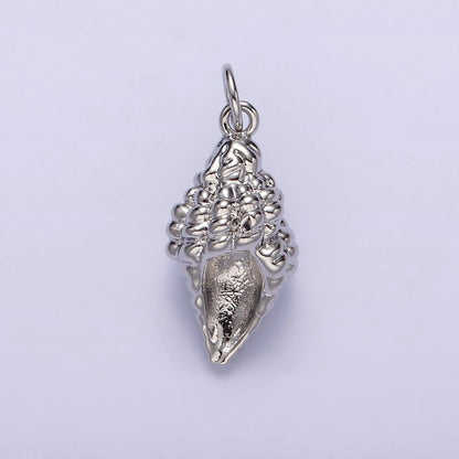 14K Gold Filled 20mm Ocean Clam Sea Shell Add-On Charm in Gold &amp; Silver | N-1083 N-1084
