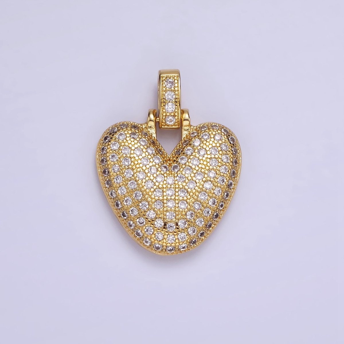 14K Gold Filled 20mm Micro Paved Balloon Bubble Initial Letter Pendant | A1197-A1209