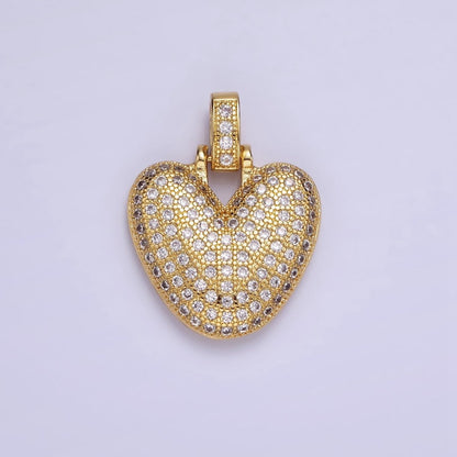 14K Gold Filled 20mm Micro Paved Balloon Bubble Initial Letter Pendant | A1197-A1209