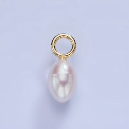 14K Gold Filled 20mm White Shell Pearl Drop Pendant | P1744