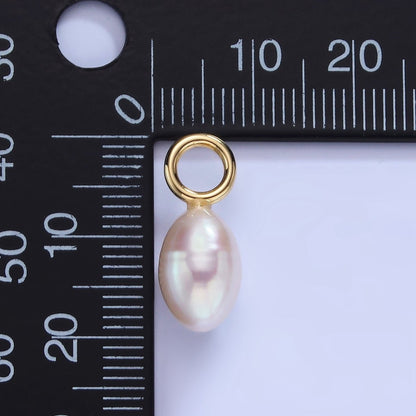 14K Gold Filled 20mm White Shell Pearl Drop Pendant | P1744