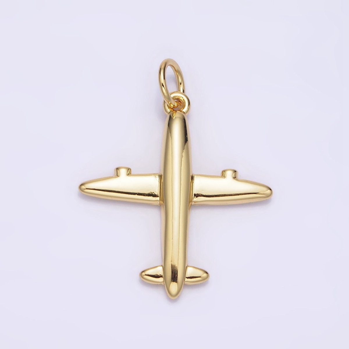 14K Gold Filled 21mm Airplane Flying Traveling Minimalist Charm | N993