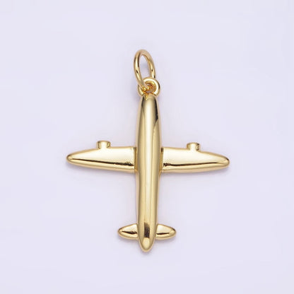14K Gold Filled 21mm Airplane Flying Traveling Minimalist Charm | N993