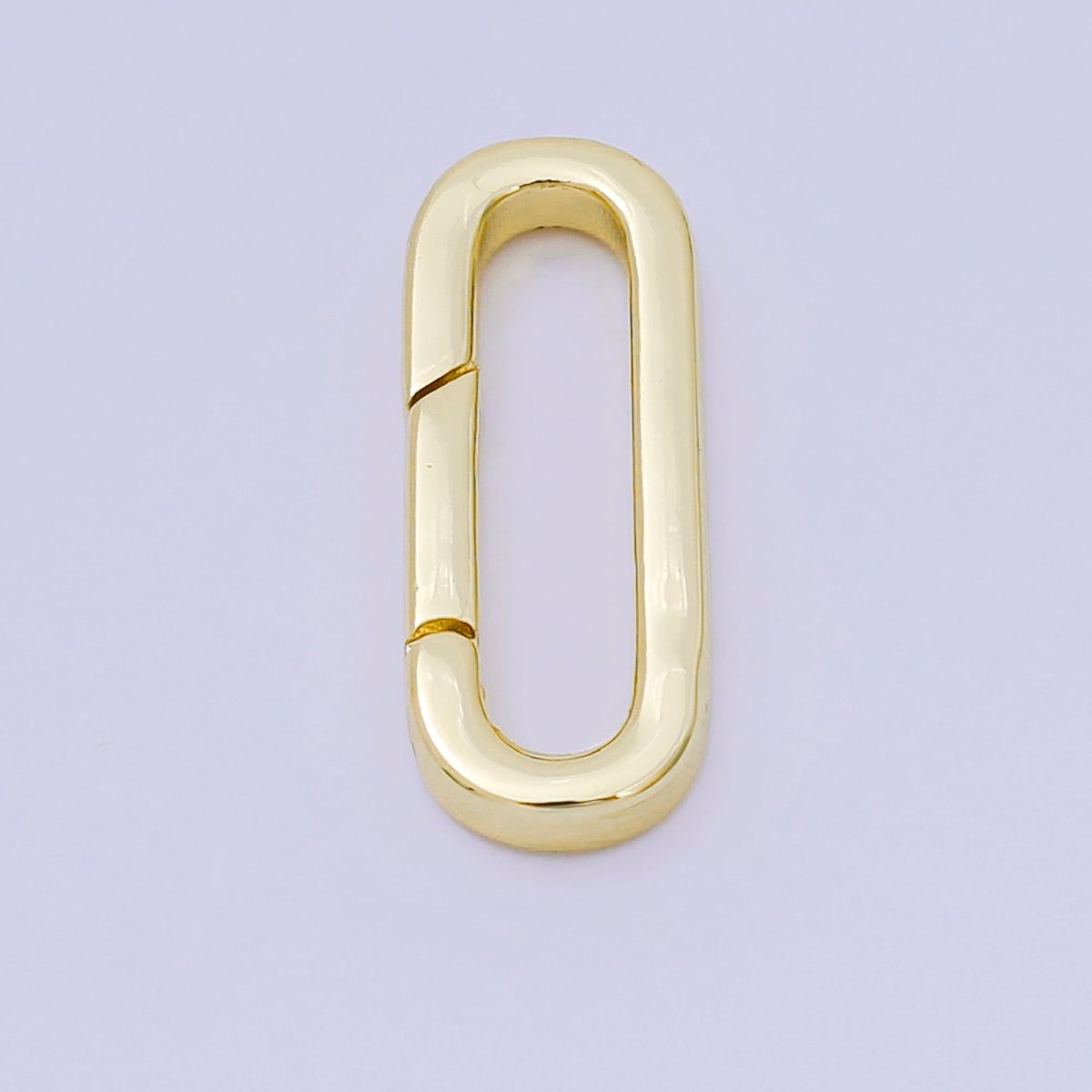 14K Gold Filled 21mm Push Gate Long Oval Oblong Closure Finding in Gold &amp; Silver | Z1335