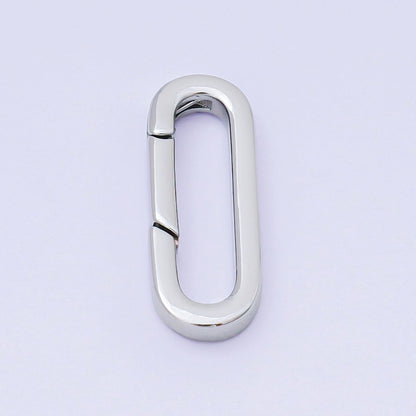 14K Gold Filled 21mm Push Gate Long Oval Oblong Closure Finding in Gold &amp; Silver | Z1335