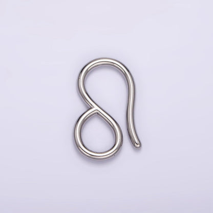 14K Gold Filled 22mm Curved Minimalist Infinity S-Hook Closure Supply Findings in Gold &amp; Silver | Z650
