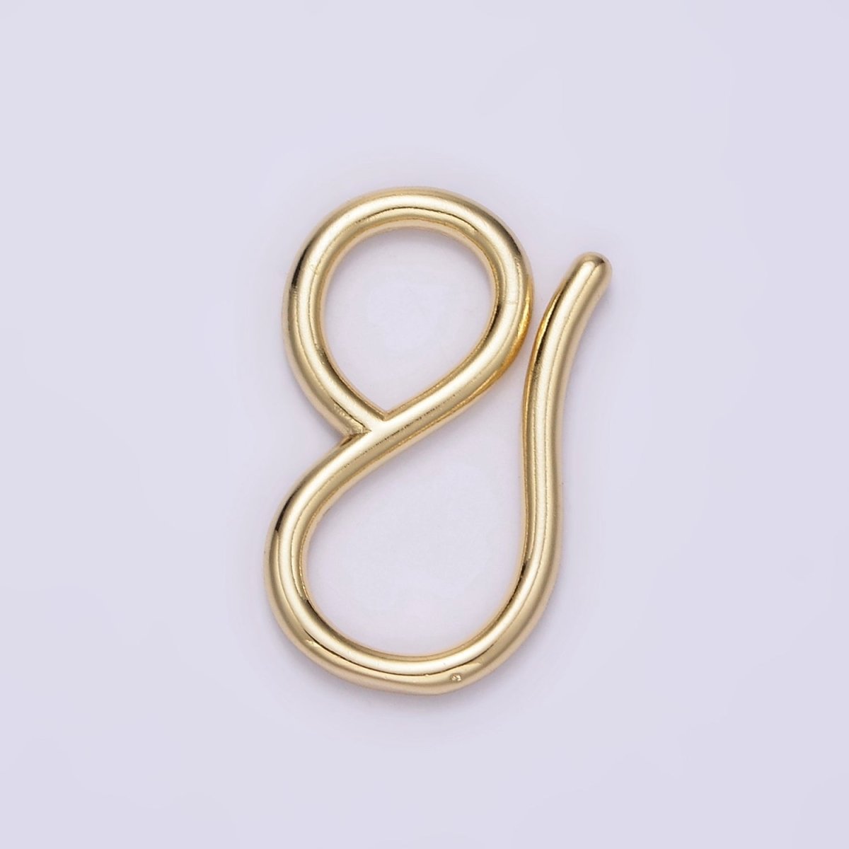 14K Gold Filled 22mm Curved Minimalist Infinity S-Hook Closure Supply Findings in Gold &amp; Silver | Z650