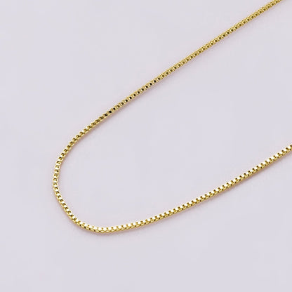 14K Gold Filled 2.2mm Minimalist Box Chain 16 Inch Necklace | CN-00944