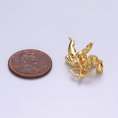 14K Gold Filled 23mm Cherub Baby Angel Mini Pendant in Gold &amp; Silver | N1268 N1269