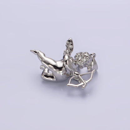 14K Gold Filled 23mm Cherub Baby Angel Mini Pendant in Gold &amp; Silver | N1268 N1269