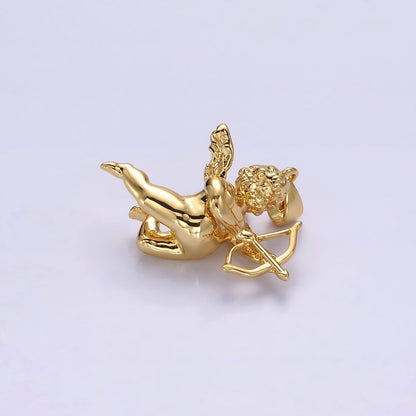 14K Gold Filled 23mm Cherub Baby Angel Mini Pendant in Gold &amp; Silver | N1268 N1269