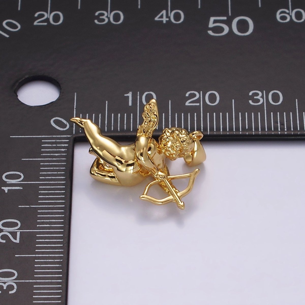 14K Gold Filled 23mm Cherub Baby Angel Mini Pendant in Gold &amp; Silver | N1268 N1269
