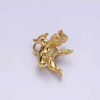 14K Gold Filled 23mm Cherub Baby Angel Mini Pendant in Gold &amp; Silver | N1268 N1269
