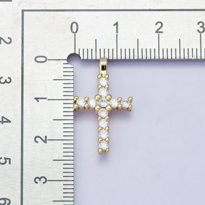 14K Gold Filled 24mm Micro Paved CZ Religious Cross Pendant in Gold, Silver, Rose Gold | H00230