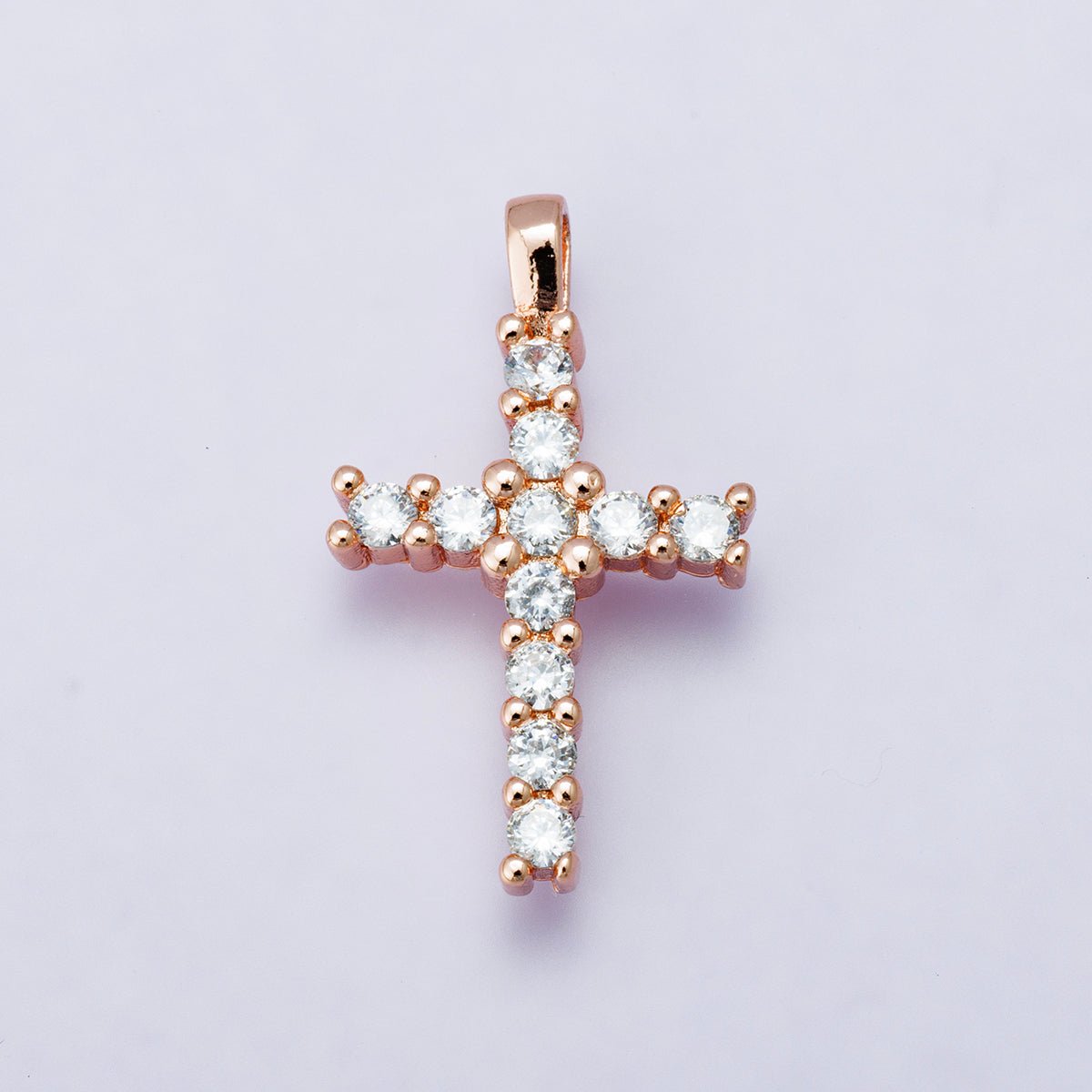 14K Gold Filled 24mm Micro Paved CZ Religious Cross Pendant in Gold, Silver, Rose Gold | H00230