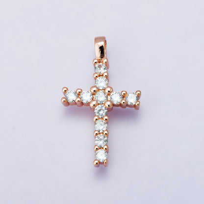 14K Gold Filled 24mm Micro Paved CZ Religious Cross Pendant in Gold, Silver, Rose Gold | H00230