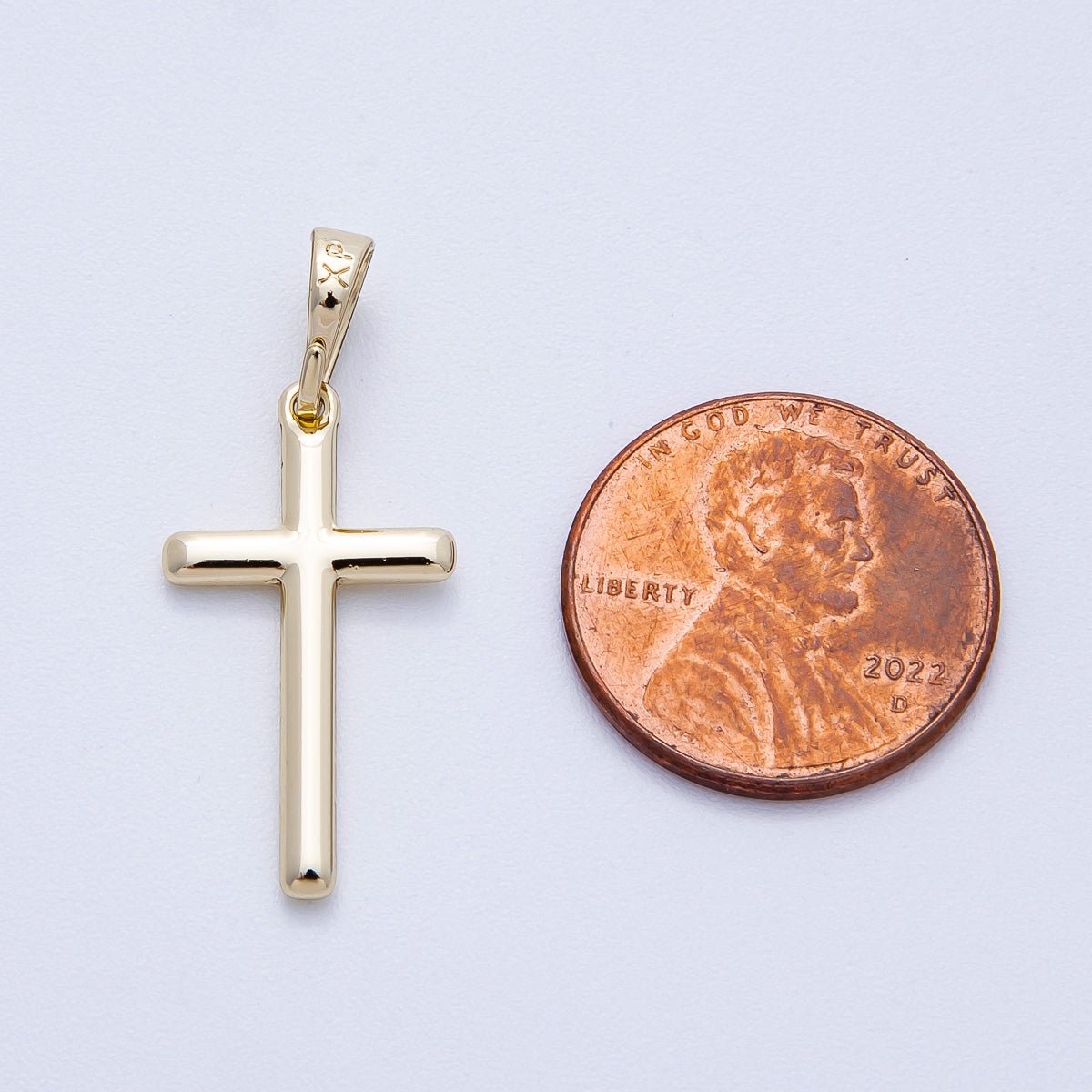 14K Gold Filled 24mm Thin Plain Religious Cross Pendant | Charms-00456