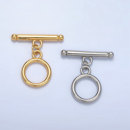 14K Gold Filled 24mm Minimalist Toggle Clasps Closure Findings in Gold &amp; Silver | L614/K175 K121