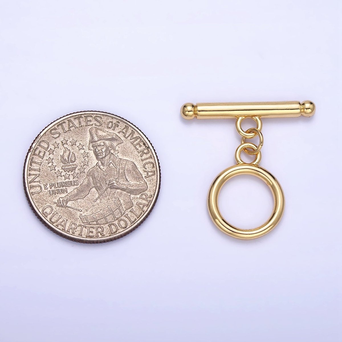 14K Gold Filled 24mm Minimalist Toggle Clasps Closure Findings in Gold &amp; Silver | L614/K175 K121