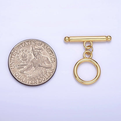 14K Gold Filled 24mm Minimalist Toggle Clasps Closure Findings in Gold &amp; Silver | L614/K175 K121
