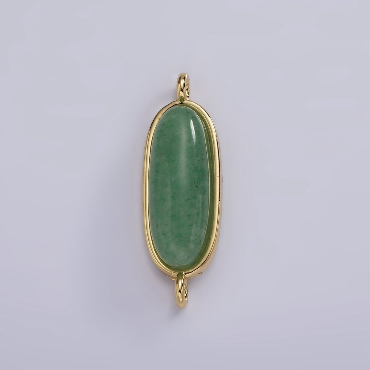14K Gold Filled 24mm Natural Gemstone Oblong Bezel Connector | G229 - G237