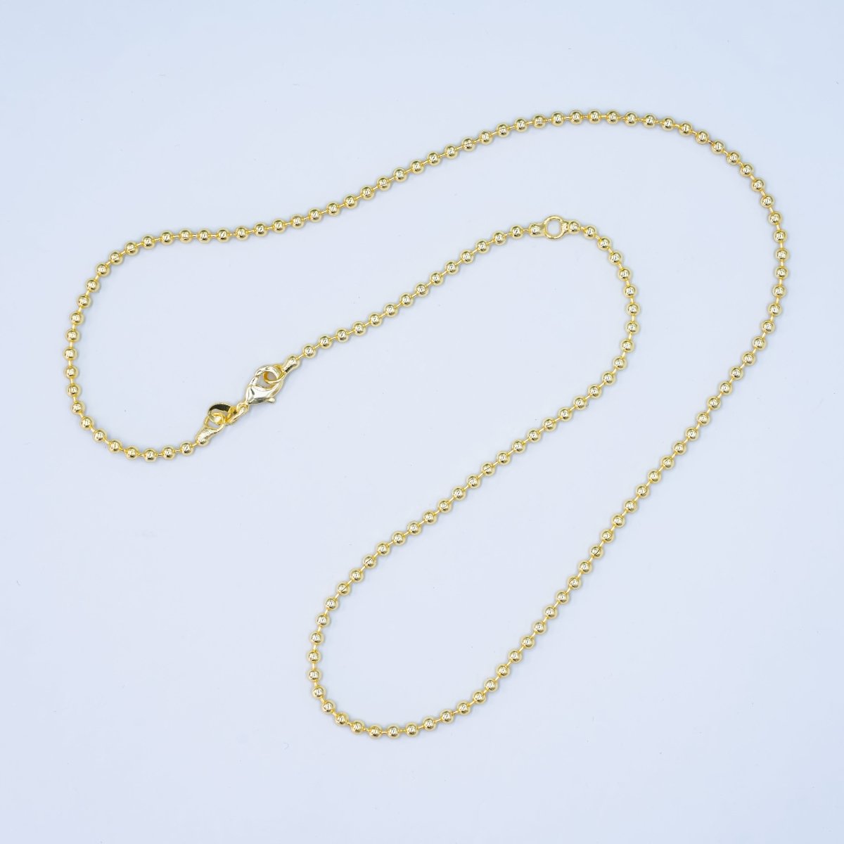 14K Gold Filled 2.5mm Ball Bead Bar 17.5 Inch Necklace | WA-2742
