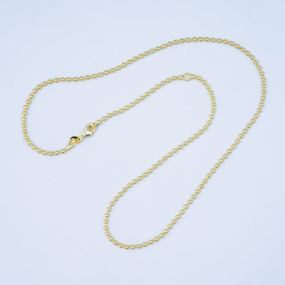 14K Gold Filled 2.5mm Ball Bead Bar 17.5 Inch Necklace | WA-2742