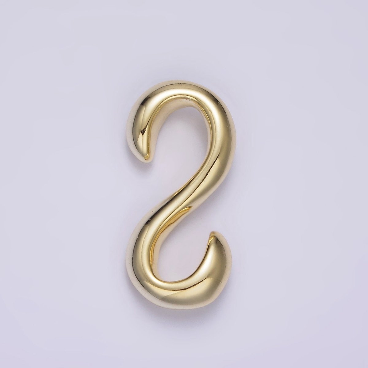 14K Gold Filled 25mm Curved Minimalist S-Hook Closure Findings Supply in Gold &amp; Silver | Z656