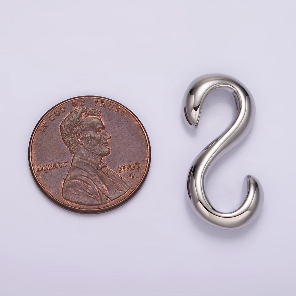 14K Gold Filled 25mm Curved Minimalist S-Hook Closure Findings Supply in Gold &amp; Silver | Z656