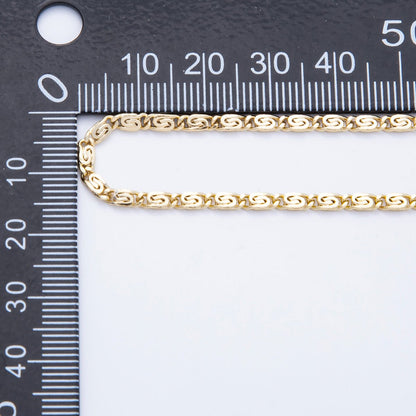 14K Gold Filled 2.5mm Minimalist Scroll Chain 18 Inch Necklace | WA-04195