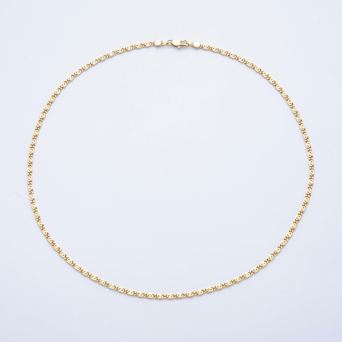 14K Gold Filled 2.5mm Minimalist Scroll Chain 18 Inch Necklace | WA-04195