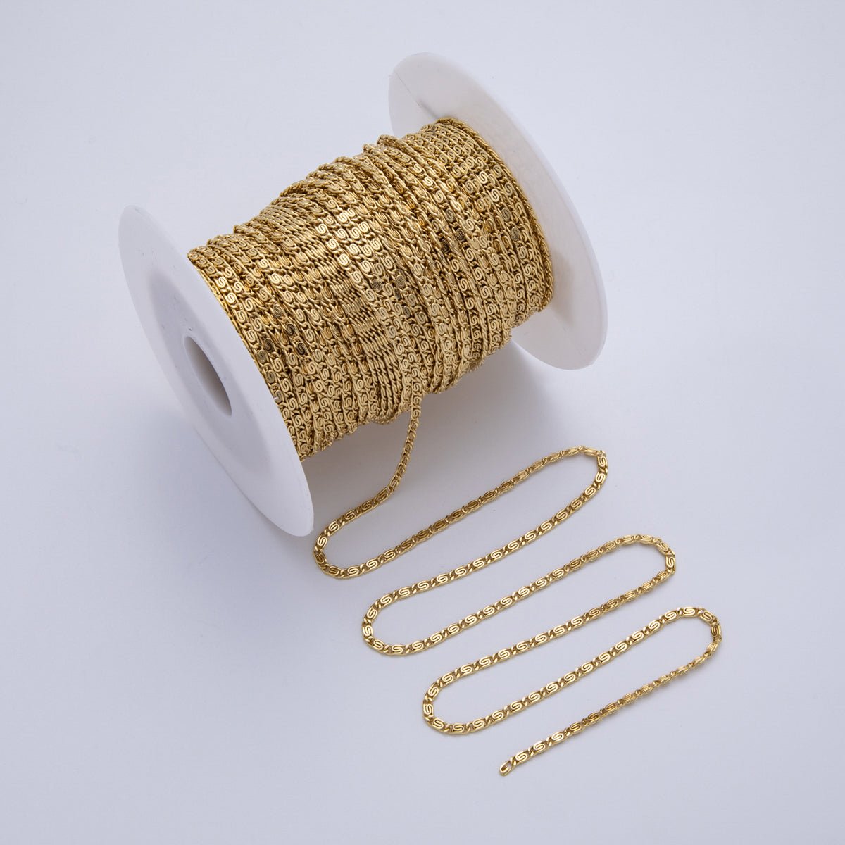 14K Gold Filled 2.5mm Minimalist Scroll Unfinished Chain by Yard | Roll-1826