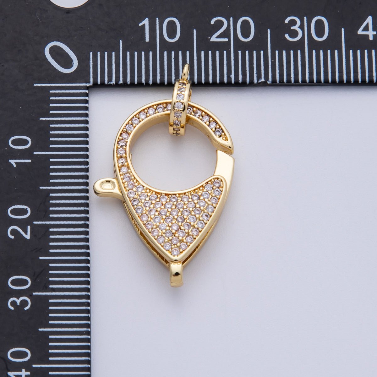 14K Gold Filled 26.5mm Micro Paved CZ Lobster Claw Clasps Finding | Z1524