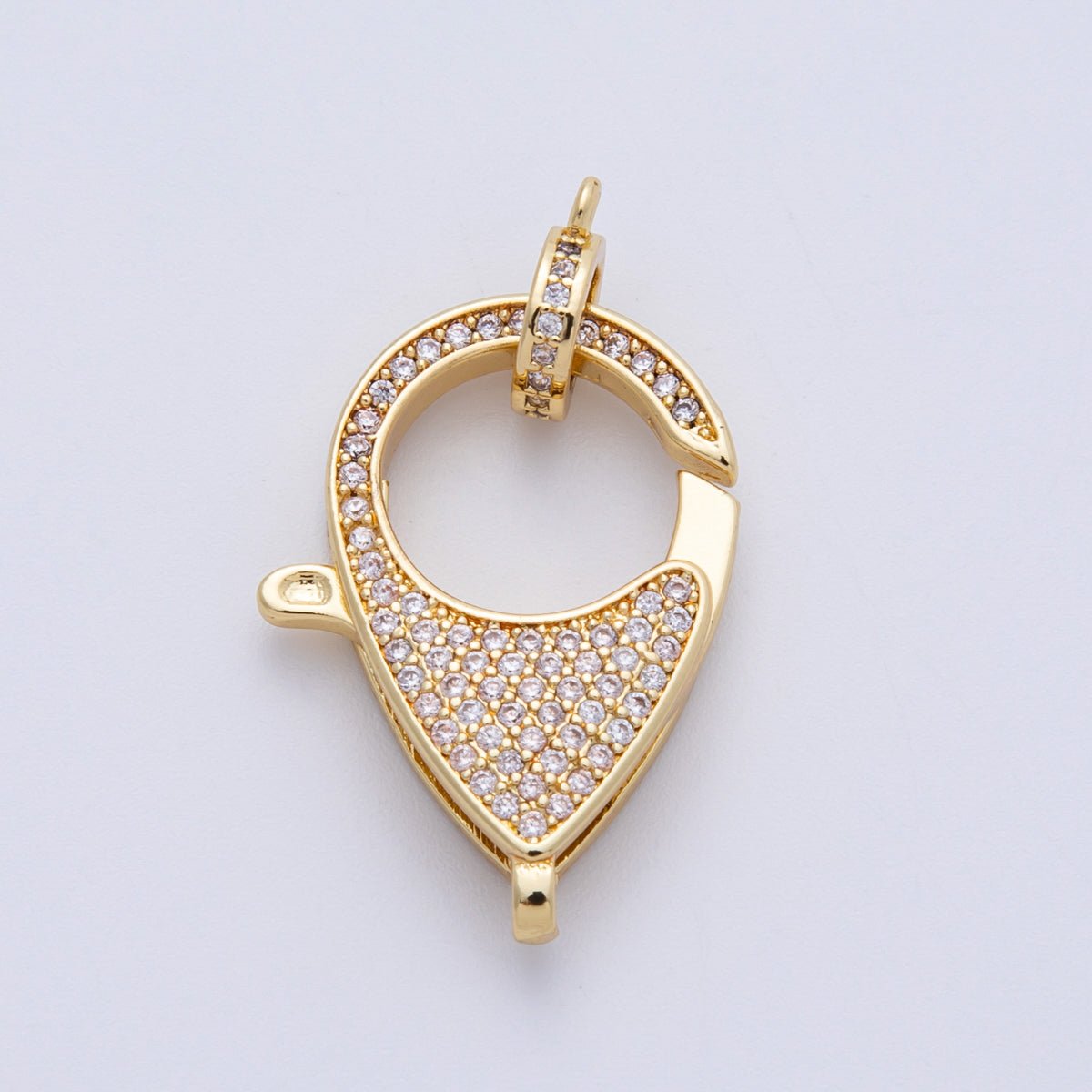14K Gold Filled 26.5mm Micro Paved CZ Lobster Claw Clasps Finding | Z1524