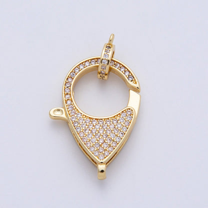 14K Gold Filled 26.5mm Micro Paved CZ Lobster Claw Clasps Finding | Z1524