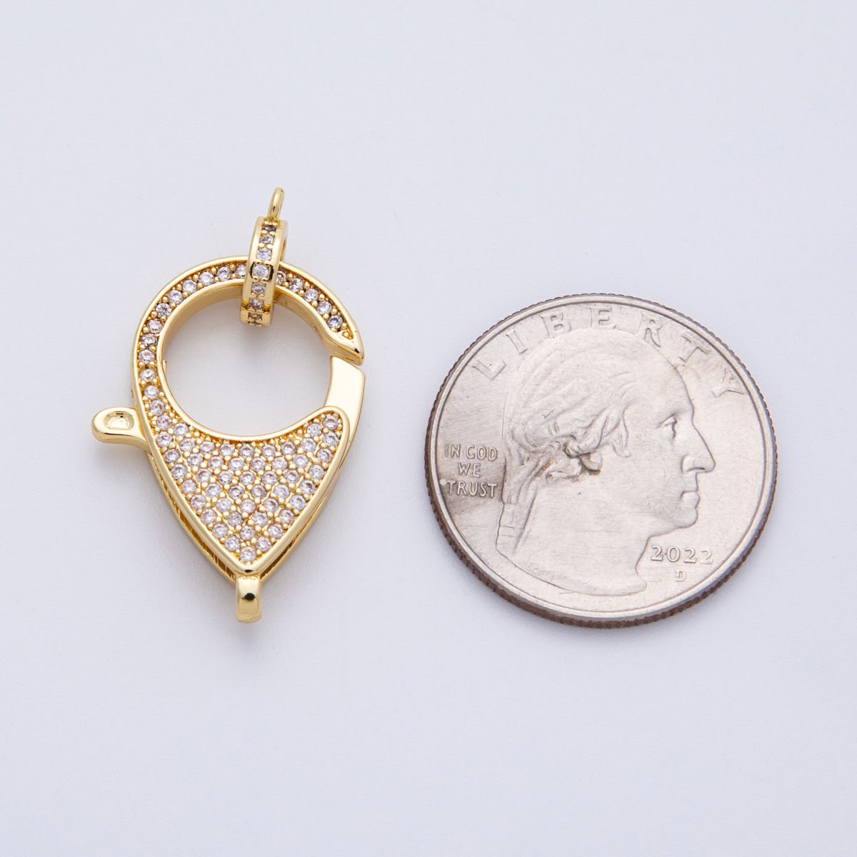 14K Gold Filled 26.5mm Micro Paved CZ Lobster Claw Clasps Finding | Z1524