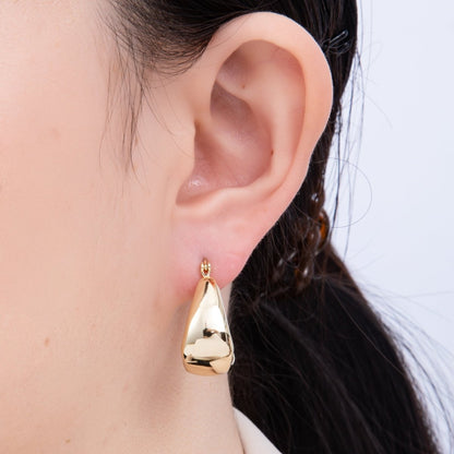 14K Gold Filled 27mm Minimalist Wide U-Shaped Dome Latch Hoop | Earrings-00188