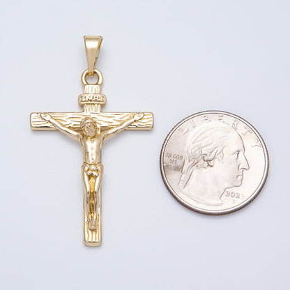 14K Gold Filled 28mm Minimalist Crucifix Cross Religious Pendant | Charms-00521