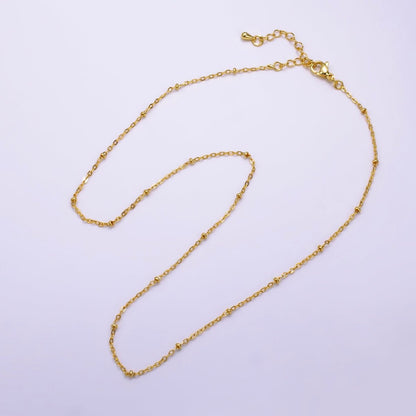14K Gold Filled 2mm Satellite Cable Chain 18 Inch Necklace w. Extender | WA-2454