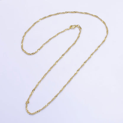 14K Gold Filled 2mm Singapore Chain 20 Inch Necklace | WA-2497