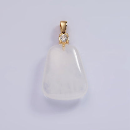 14K Gold Filled 30mm Aventurine, Clear Quartz, Amethyst, Rose Quartz CZ Bail Pendant | N2019 - N2025
