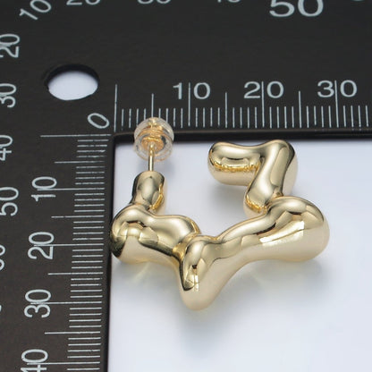 30mm Celestial Star C-Shaped Hoop Earrings in Gold &amp; Silver | AD684 AD685